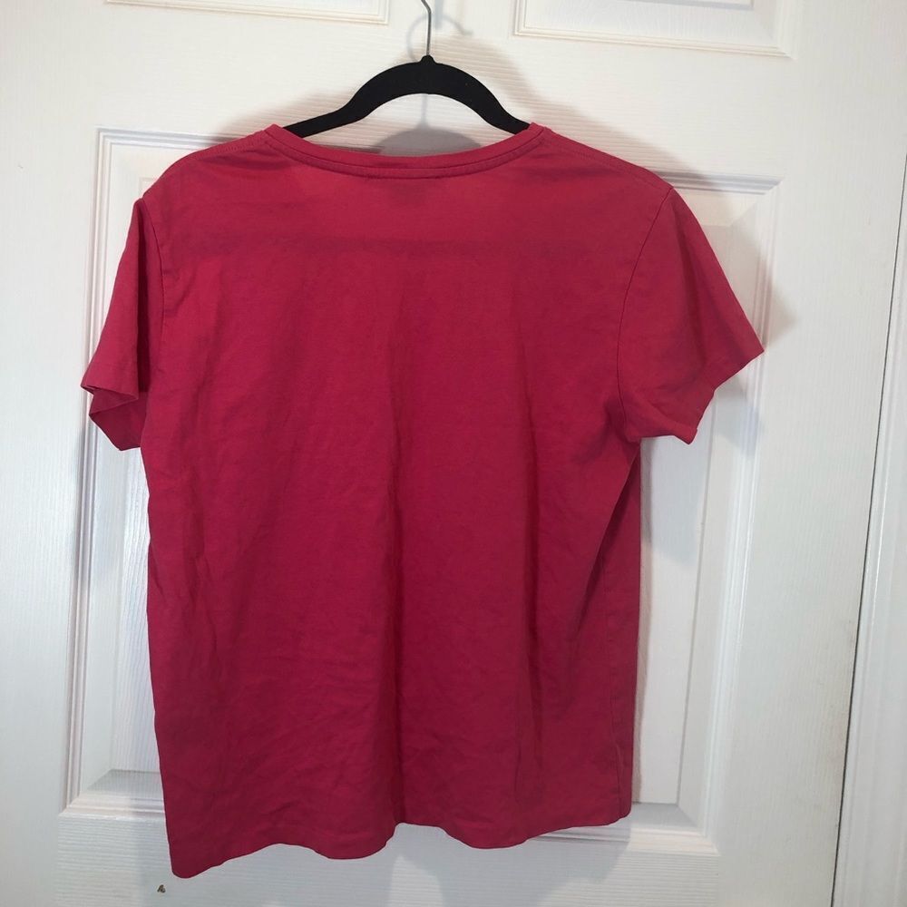 Ralph Lauren Sport pink v neck tee shirt, size large - Picture 5 of 7